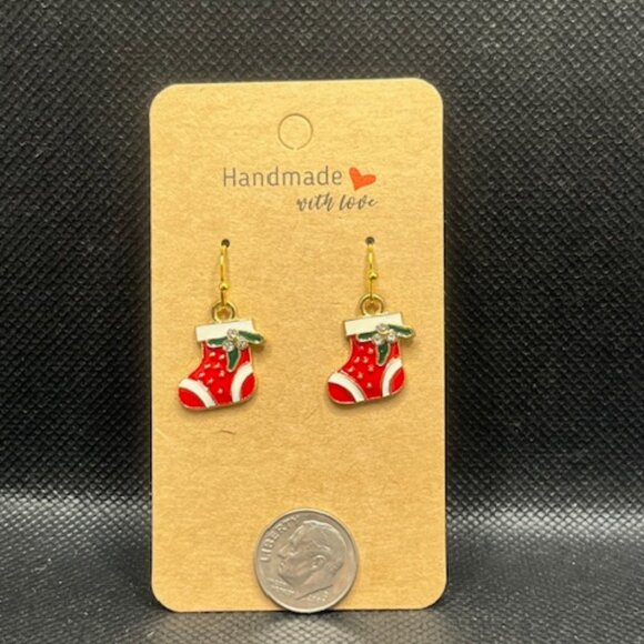 Christmas Stocking Earrings - Picture 3 of 3